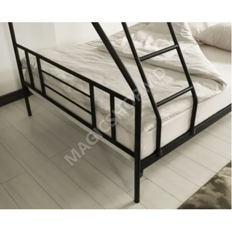 Pat 2 nivele Nova Triple 90x200 + 140x200 cm negru